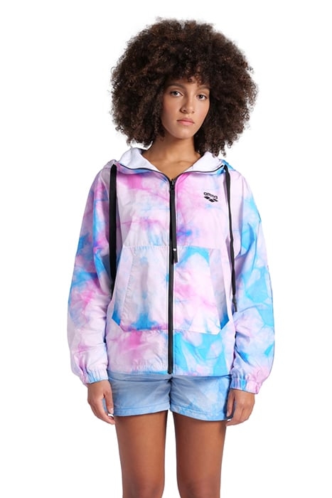 WOMEN'S HOODED JACKET MPH CYAN MULTI TIE&DYE 1