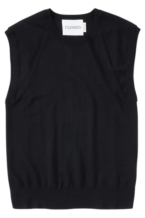 CREW NECK VEST BLACK 4
