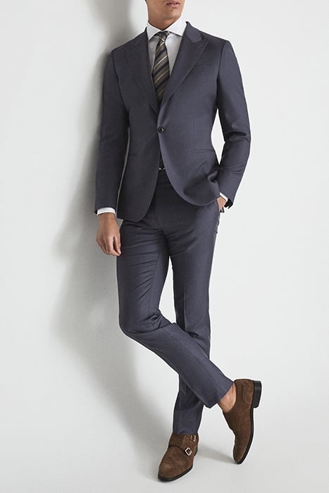 HIKED-WOOL SUIT PANTS BLUE 3