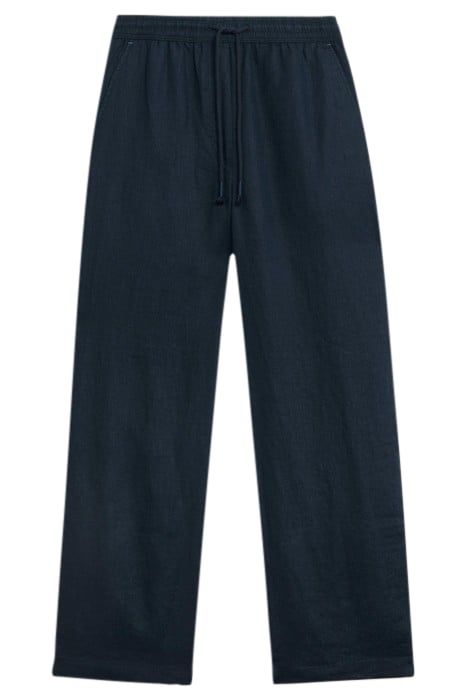 BELLE LINEN BLEND WIDE TROUSER DARK NAVY 1