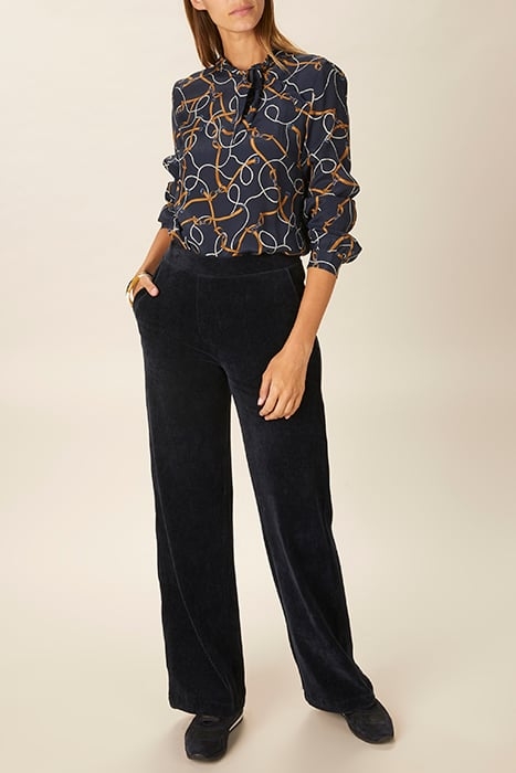 VISCOSE SCARF SHIRT IN BLUE 3