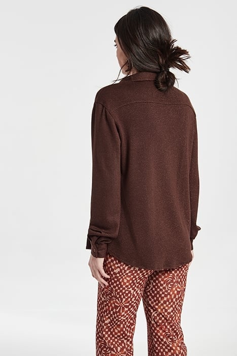 LUREX KNIT TAILORED SHIRT BROWN 2