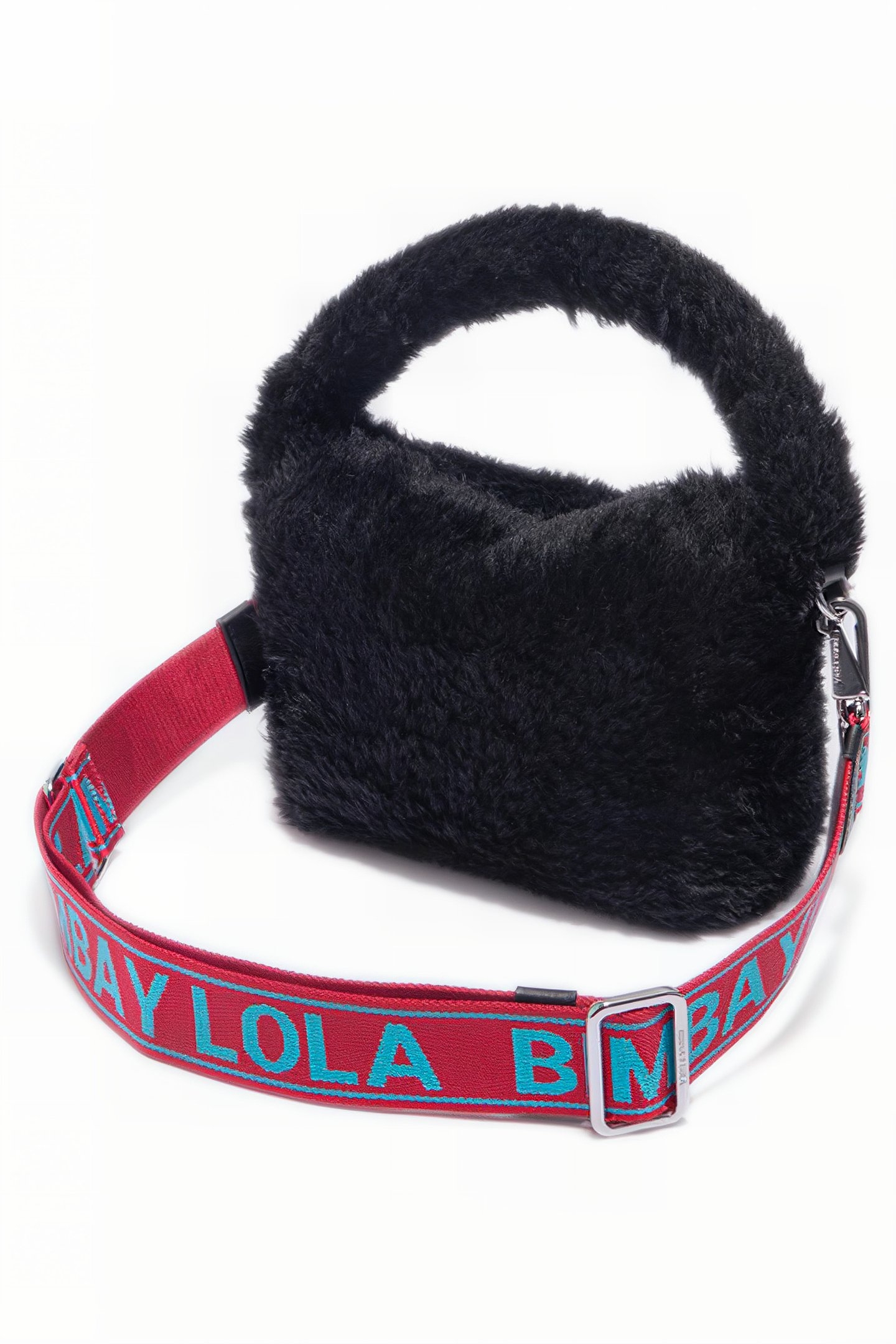 S BLACK FUR HOBO BAG 2