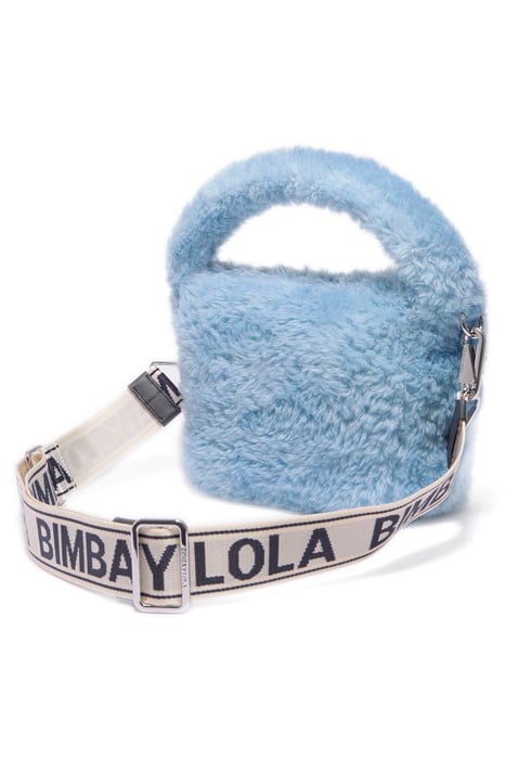S BLUE FUR HOBO BAG 2