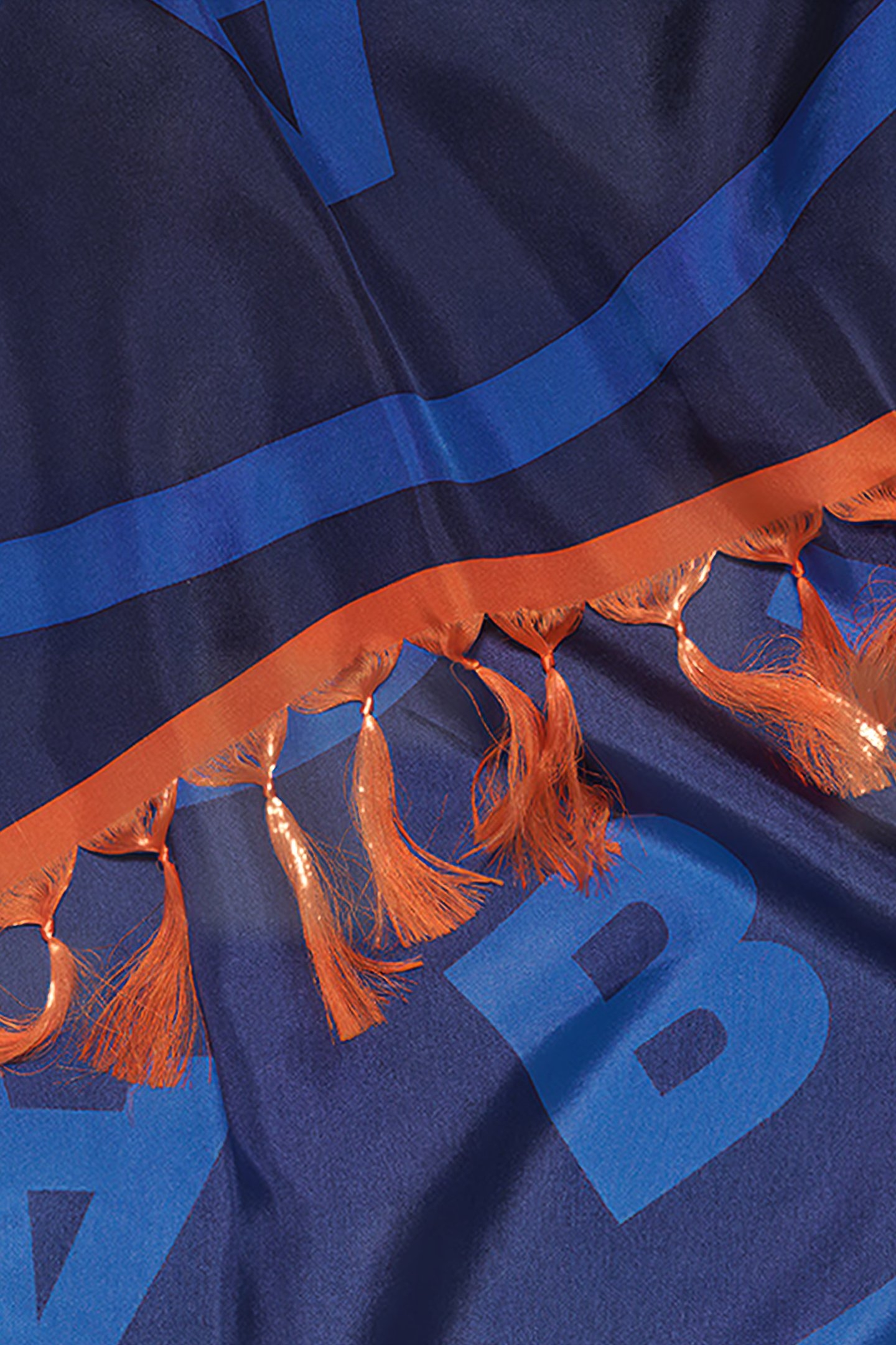 NAVY LOGO SILK SCARF 3