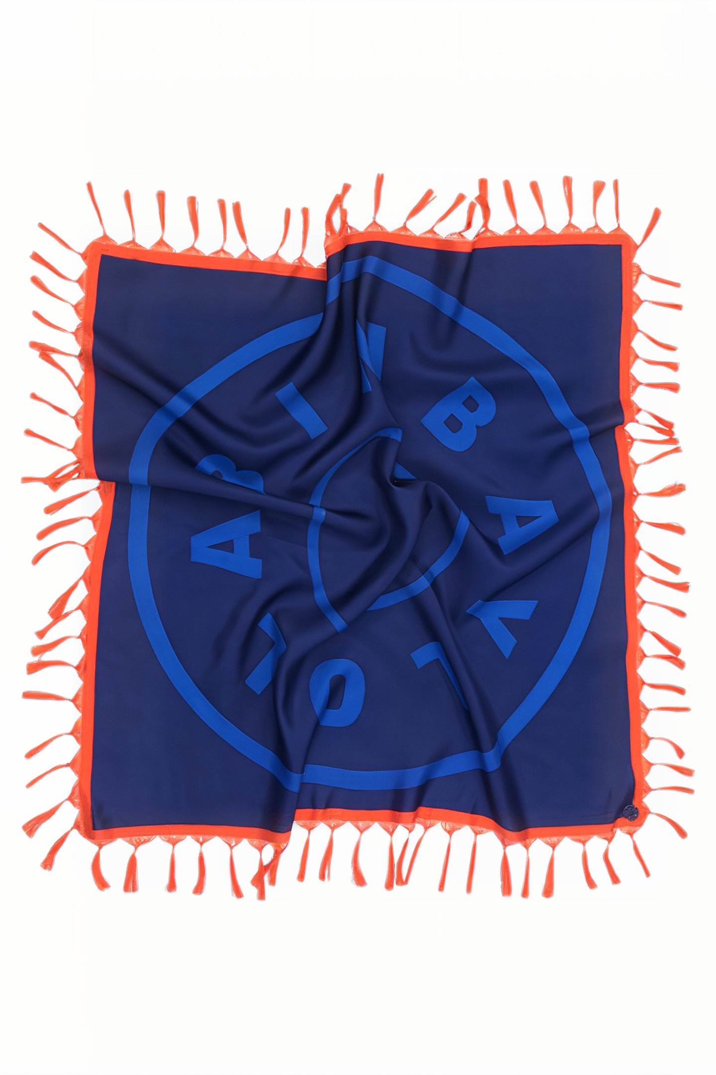 NAVY LOGO SILK SCARF 2
