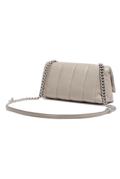 S TAUPE LEATHER FLAP BAG 2
