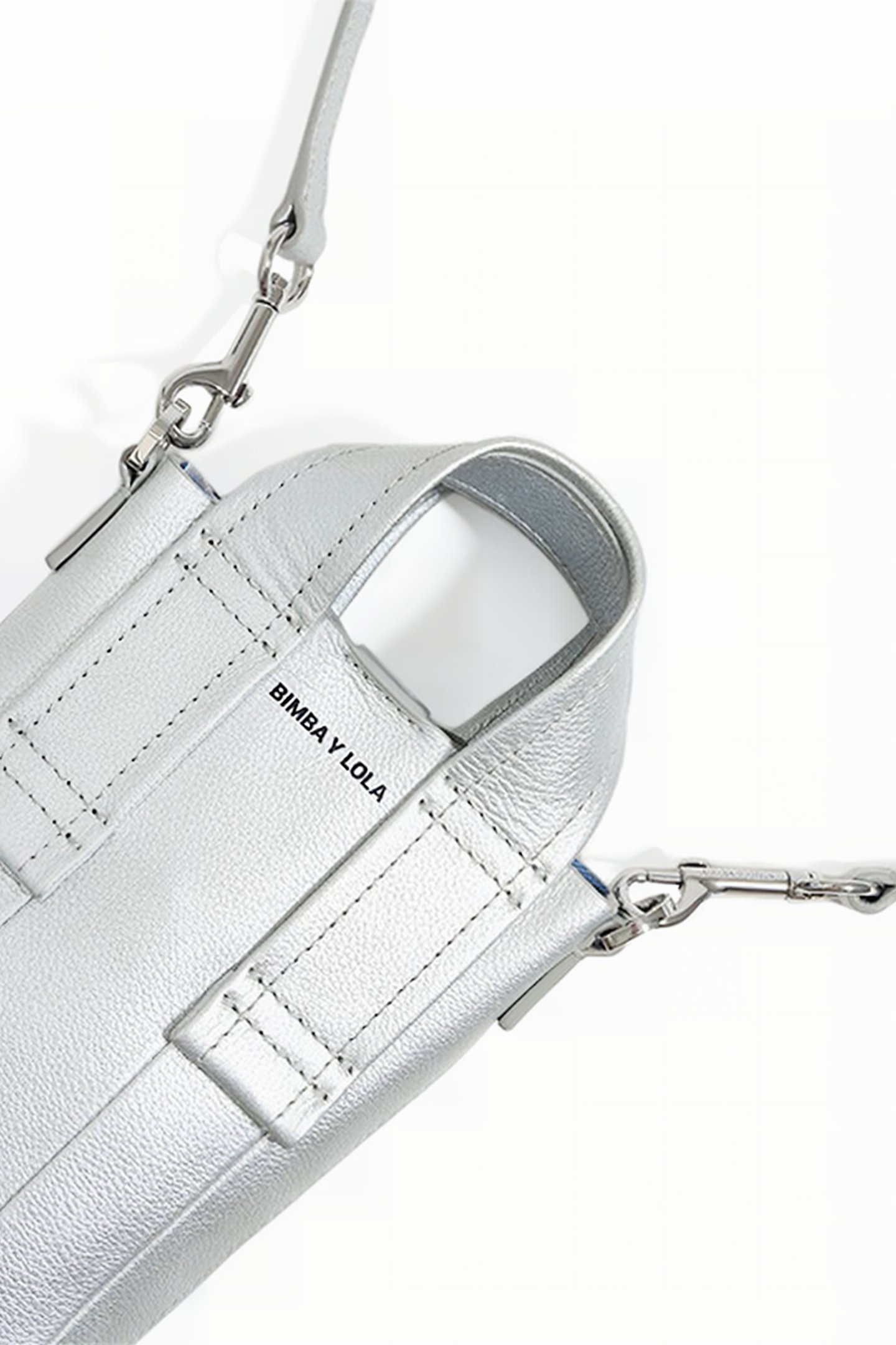 MINI SILVER LEATHER CROSSBODY BAG 3