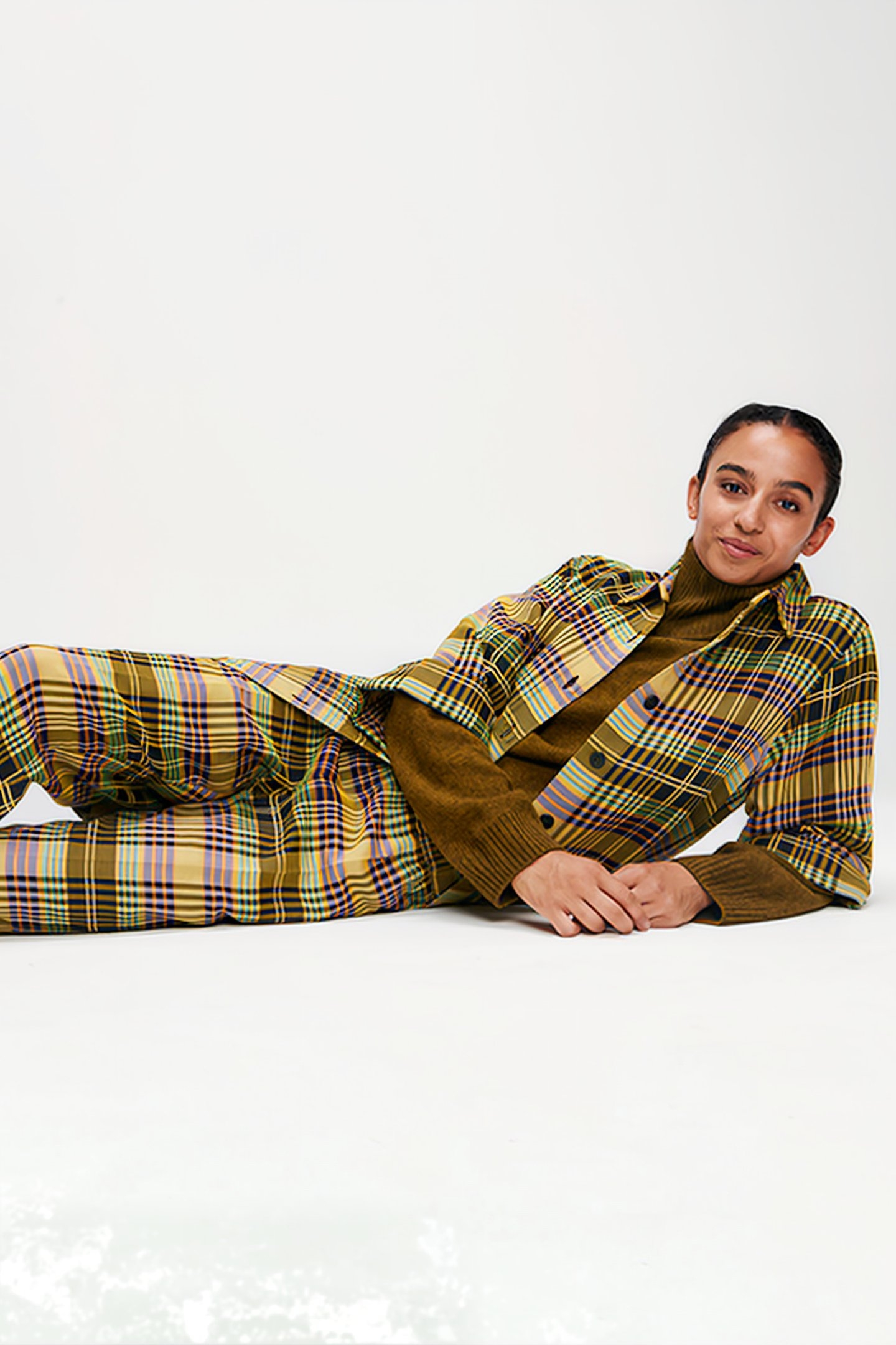 DOOR CHECKED DRESS MOSS 6