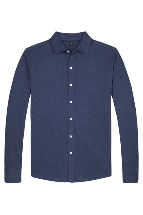 BARTON | TAILORED JERSEY SHIRT SAPPHIRE BLUE MELANGE 1