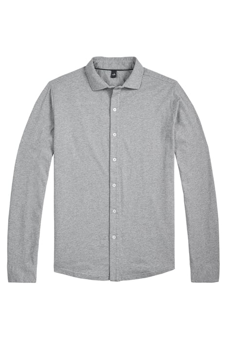 BARTON | TAILORED JERSEY SHIRT MID GREY MELANGE 1