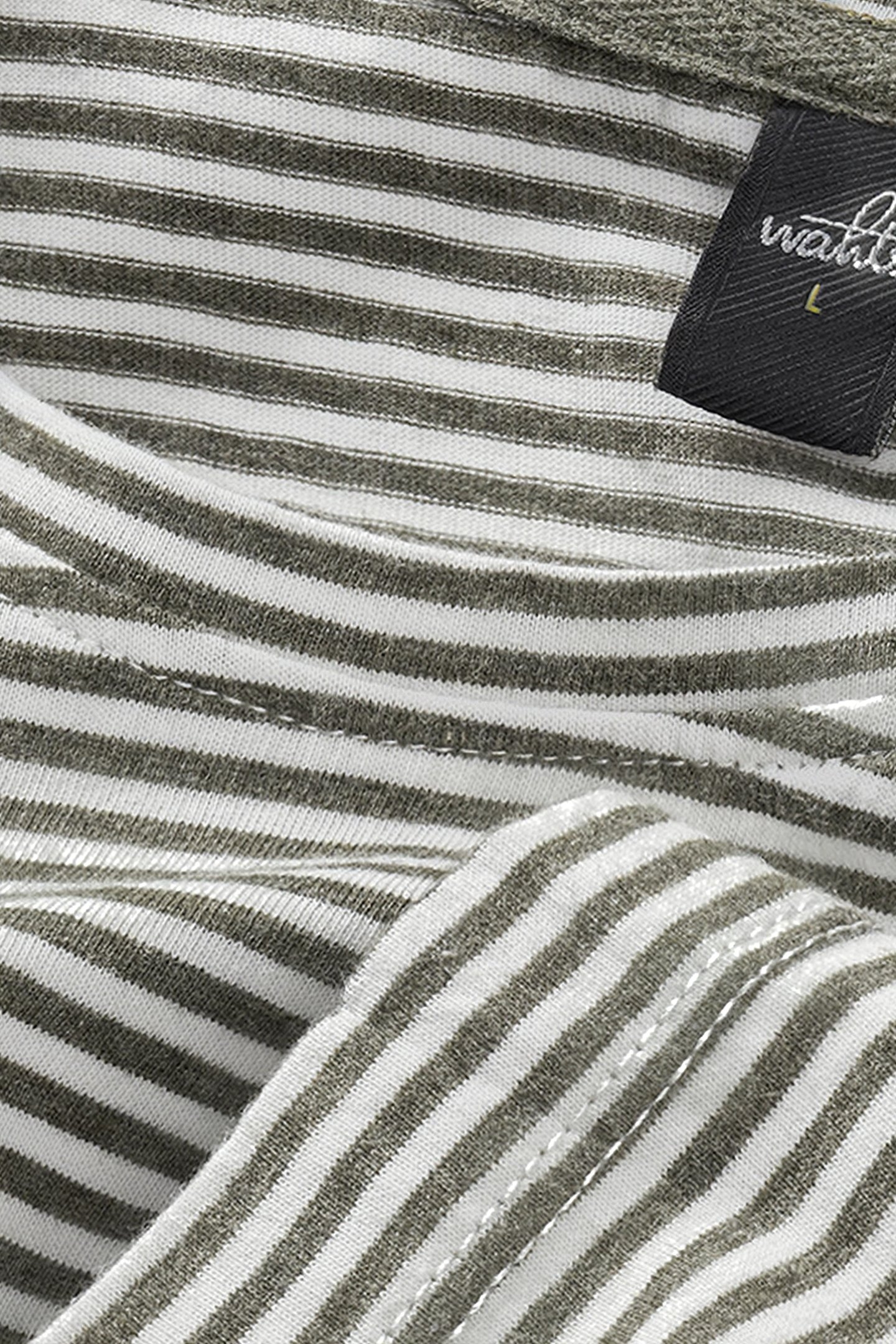 WOODS | CREW NECK T-SHIRT ARMY/WHITE STRIPE 2