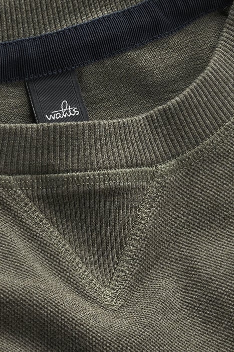 ROWE | PIQUÉ SWEATER ARMY GREEN MELANGE 2