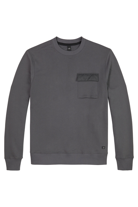 MOORE-POCKET | CHEST POCKET SWEATER ANTHRACITE 1