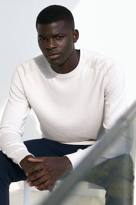 MADDEN | COTTON CASHMERE PULLOVER CHALK WHITE 4