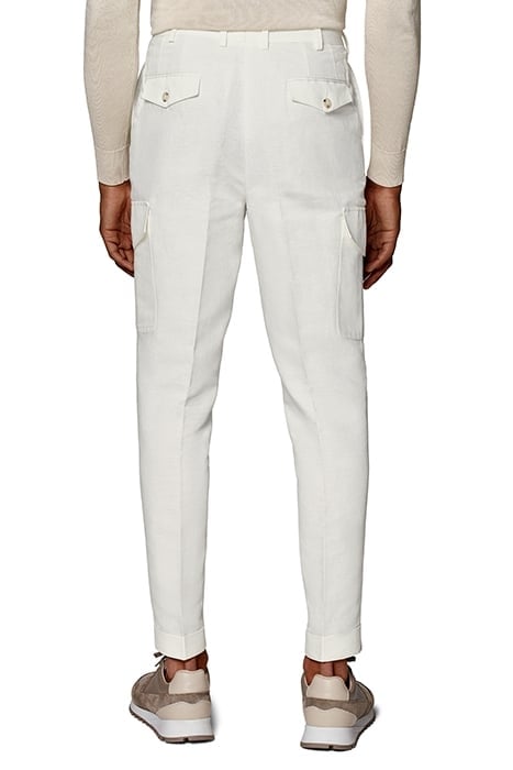 WHITE WIDE LEG TAPERED TROUSERS 2