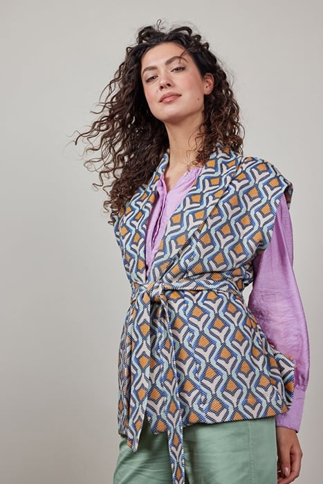 SLEEVELESS VEST DIAM PRINT OFFWHITE WITH COSMIC DREAMS PRINT 3