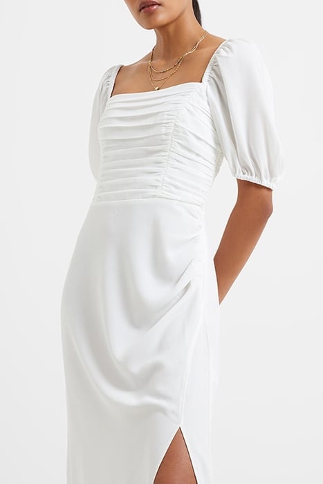 AFINA VERONA RUCHED MIDI DRESS WHITE 3