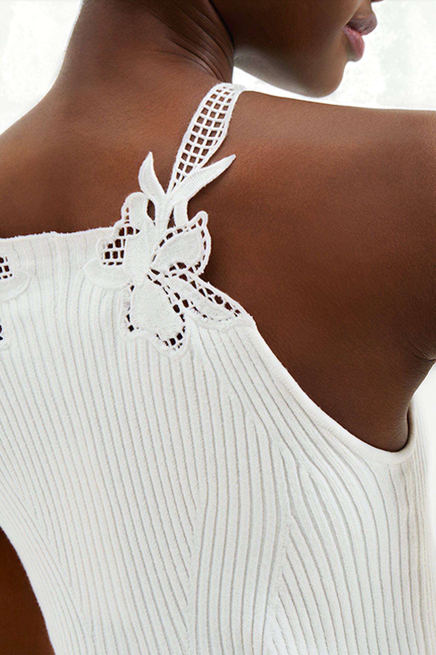 MARI KNIT LACE MIX DRESS WHITE 7