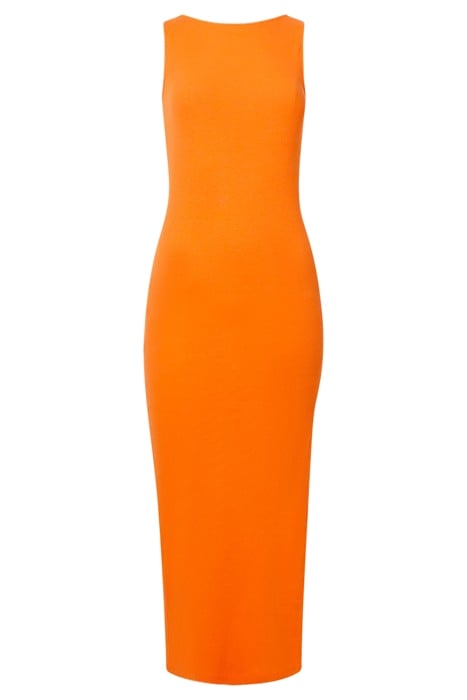 RASSIA COTTON SLACK NECK DRESS ORANGE 4