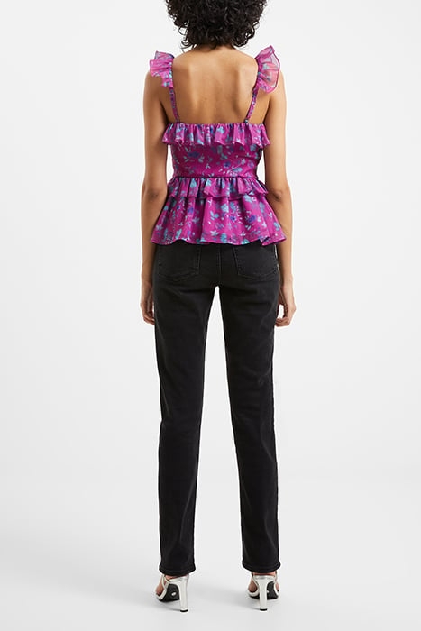 ADEN BAI LUREX FRILL CAMI TOP DAHLIA 3