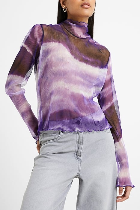 SASKIA RUCHED ELMIRA TOP PURPLE 1