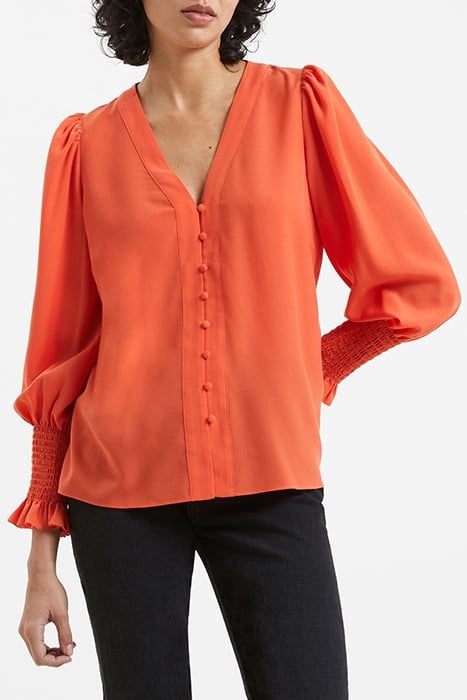 CREPE V NECK BLOUSE RED 1