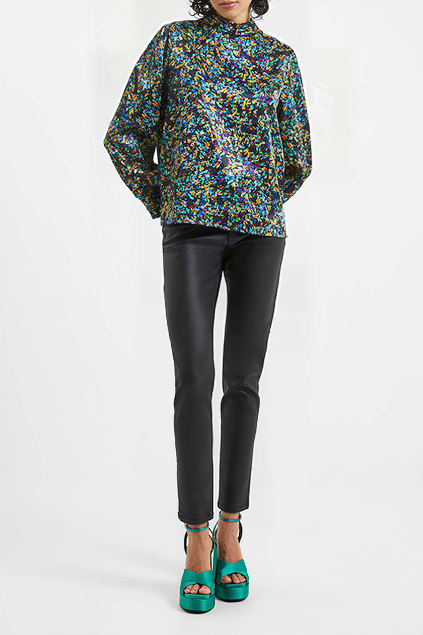 AMBER ADORA SATIN TOP BLACK 1