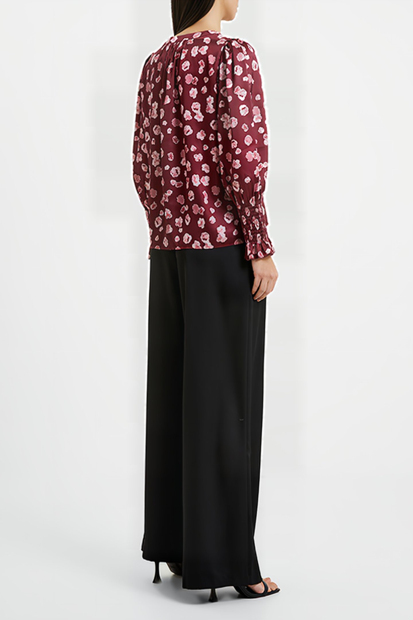 BRONWEN ALEEYA SATIN LS V NK BROWN 3