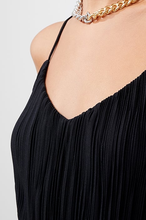 STRAPPY RIBBED JERSEY DRESS BLACK 4