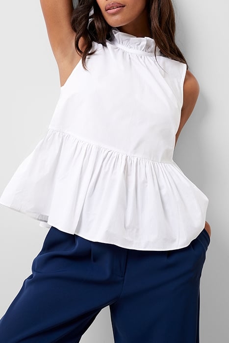 RHODES POPLIN TOP WHITE 3