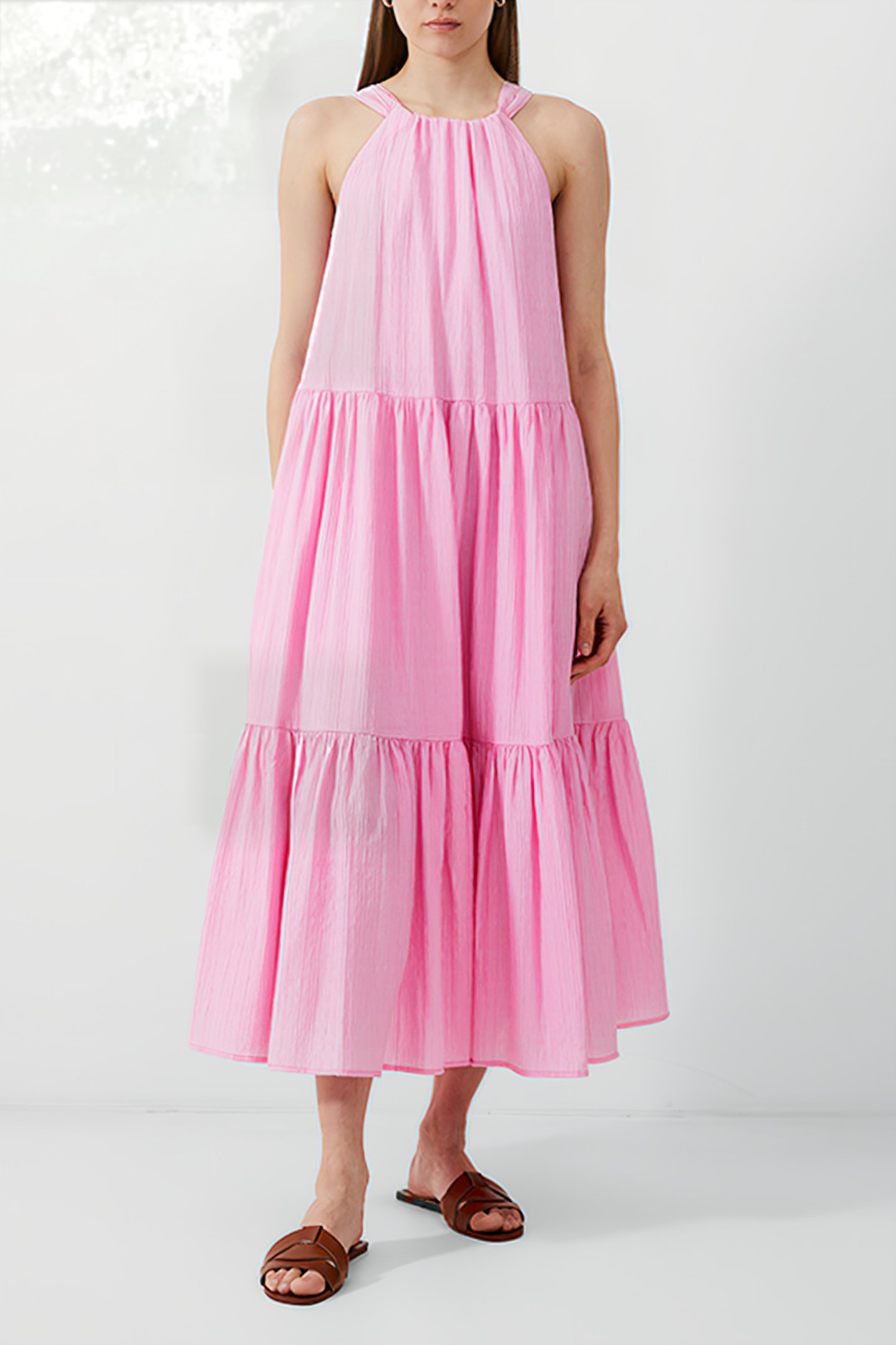 ALESKA TEXTURED DRESS RED 1