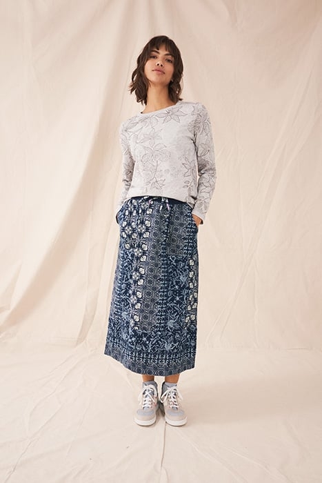 EFFIE LINEN SKIRT BLUE 1