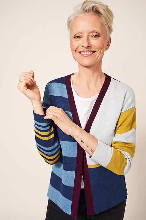 REVERSIBLE STRIPE CARDI NAVY 1