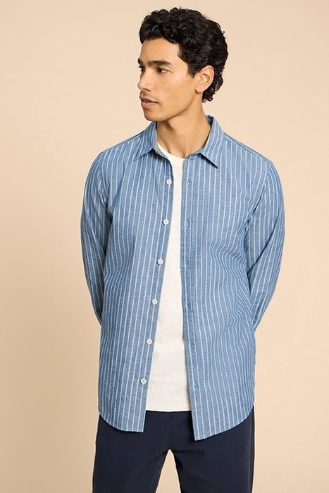 STRIPE  SHIRT CHAMBRAY BLUE 1