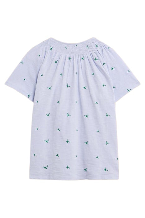 LUELLA NOTCH NECK EMB TOP MID BLUE 2