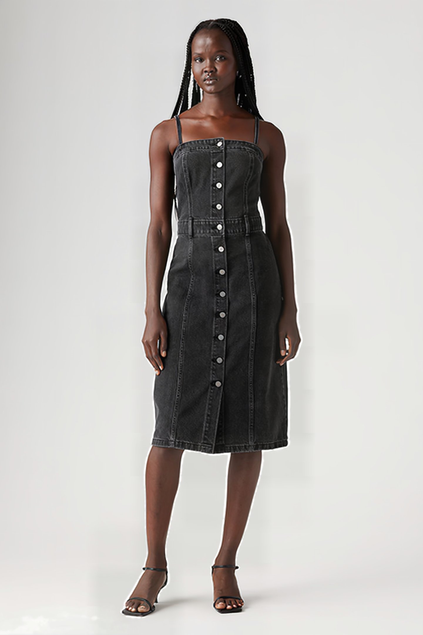 DENIM MINI DRESS BLACK 1