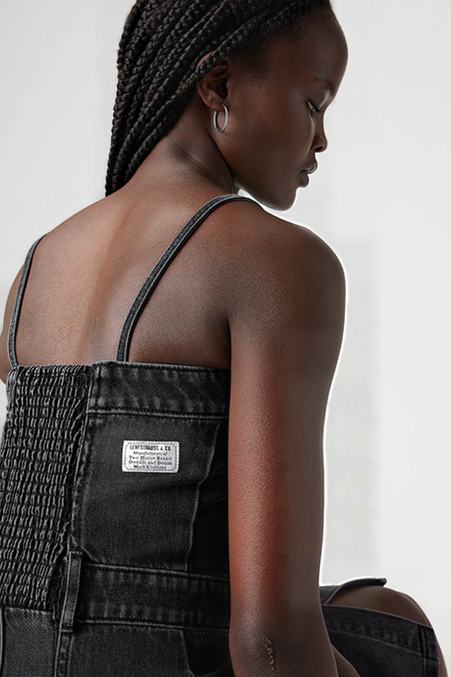 DENIM MINI DRESS BLACK 6