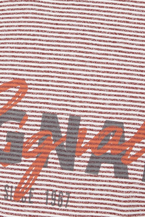 LUKESI PRINT STRIPE TEE TANDOORIRED 7