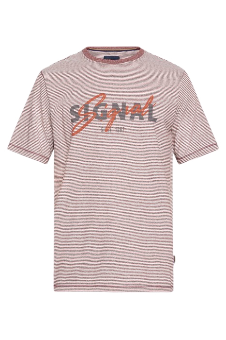 LUKESI PRINT STRIPE TEE TANDOORIRED 4