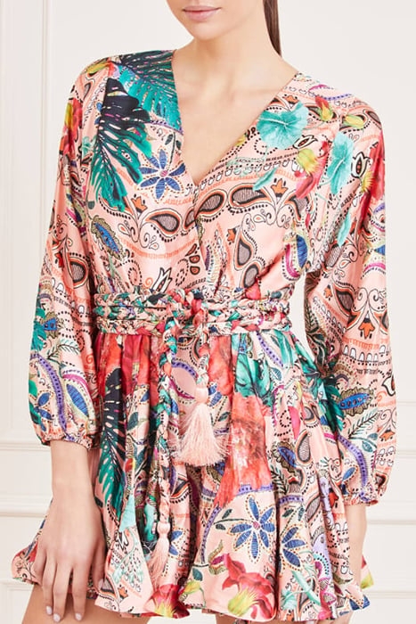 MARCIANO BY GUESS MAYA SURPLICE DRESS AMAZONIA DAYDREAM 4