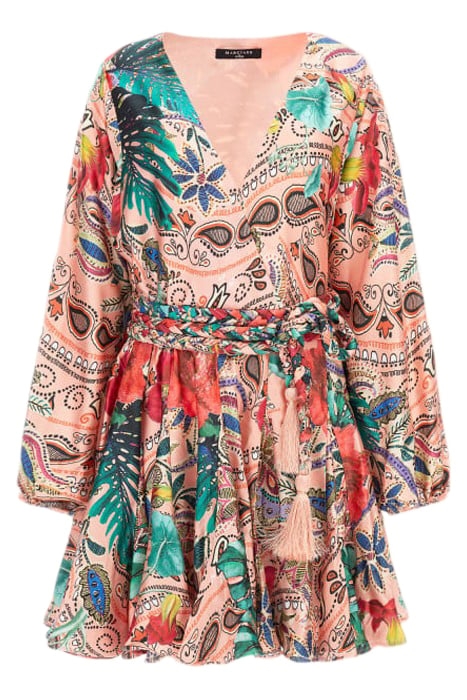 MARCIANO BY GUESS MAYA SURPLICE DRESS AMAZONIA DAYDREAM 3