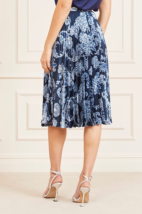 NEW GISELLE PLEATED FLORAL INK MINI SKIRT PRINT 2