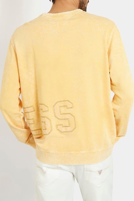 TREATED GUESS LOGO CN SWEATSHI MANGO SEED YELLOW 2