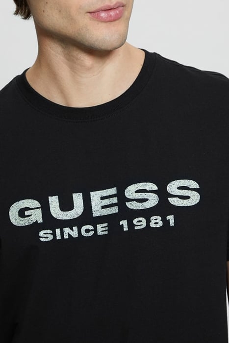 SS CN GUESS LOGO TEE JET BLACK A996 5