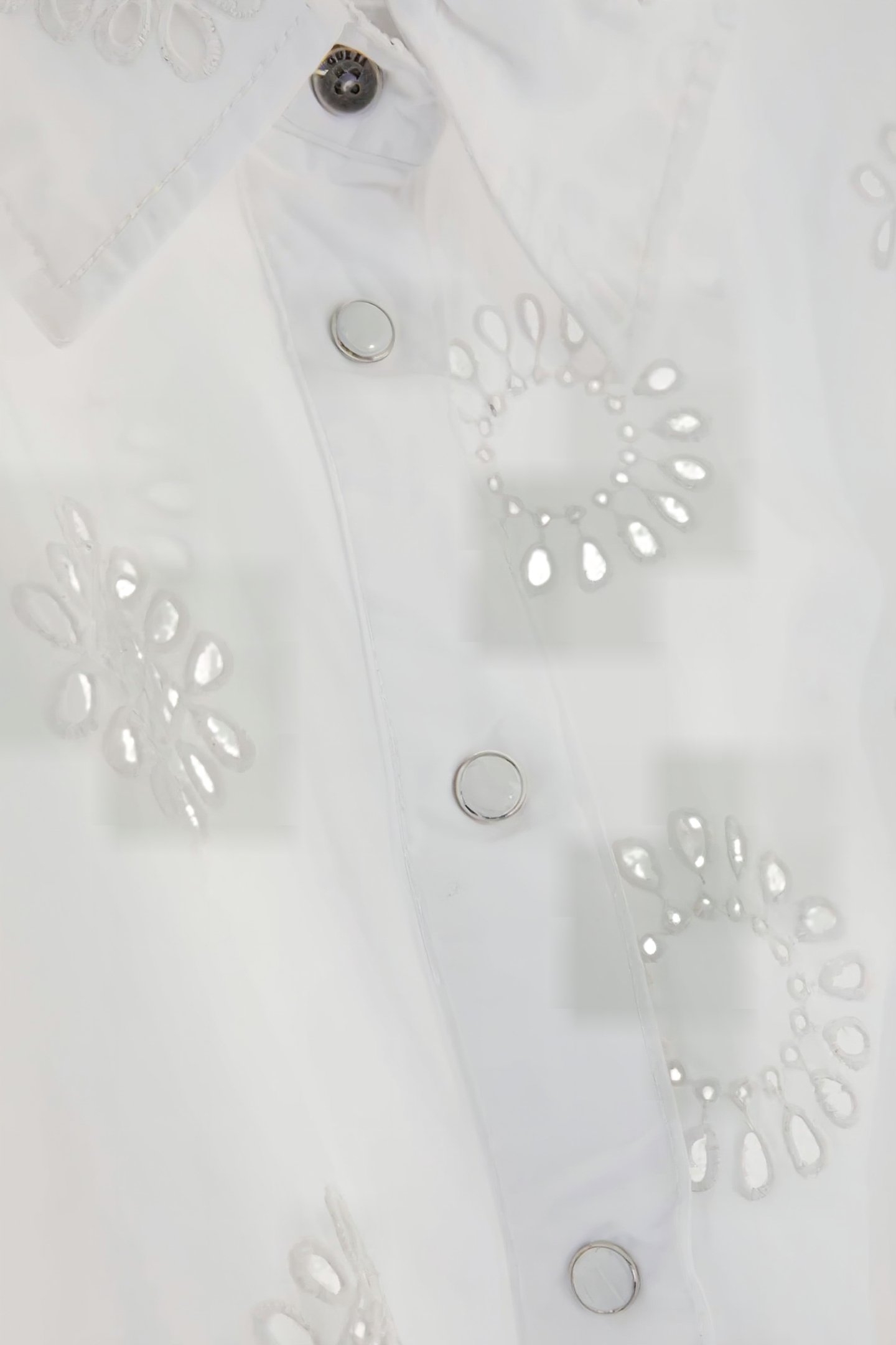 GUESS ECO SS BRIGITTE SATIN EMBRO SHIRT PURE WHITE MULTI 8