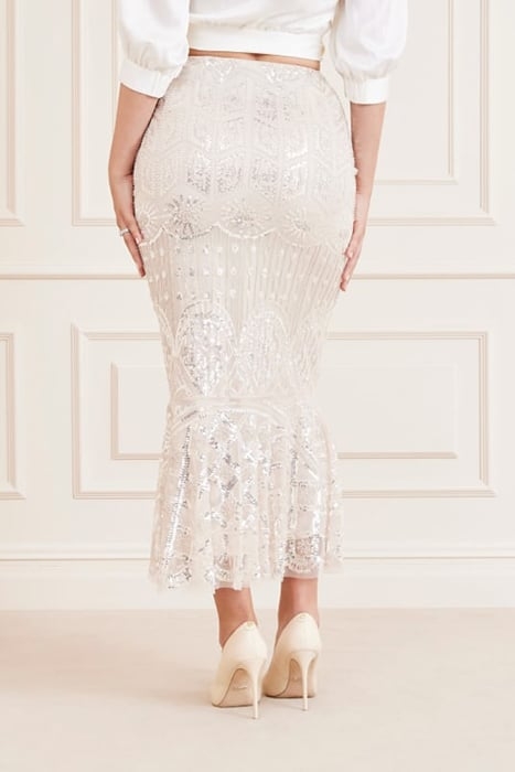 CRYSTAEMBROIDERED CRYSTAL BUFFY MINI SKIRT COMBO 2