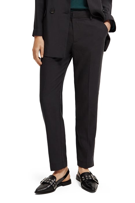 LOWRY - MID RISE SLIM LEG DRAPEY PANTS CHARCOAL 1