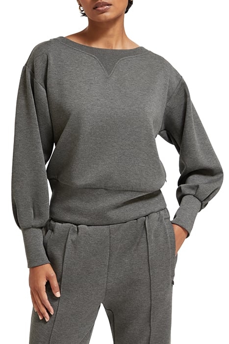 BOATNECK SWEATSHIRT DARK GREY MELANGE 1