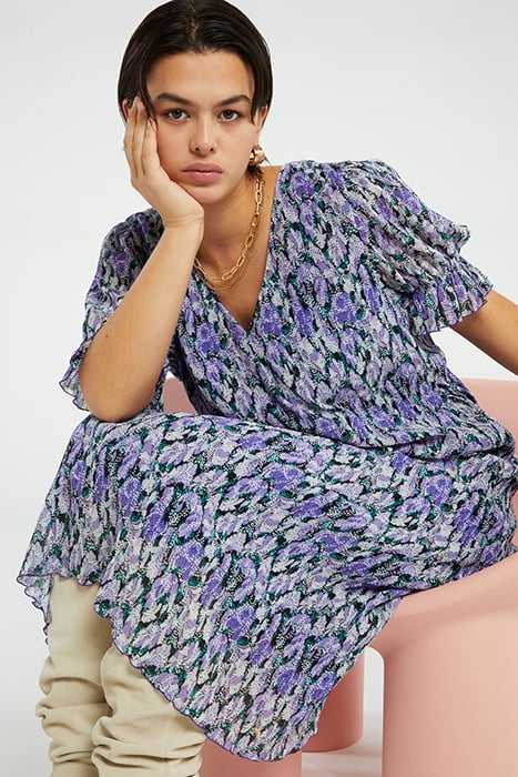 PAULINE DRESS POPPY PURPLE/CREAM W 4